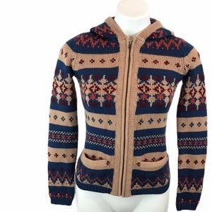 Sparrow Anthropology XS Zip Hooded Cardigan